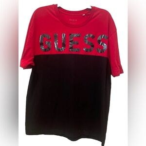 Guess T-shirt Men’s XXL Red and Black Short Sleeve Casual